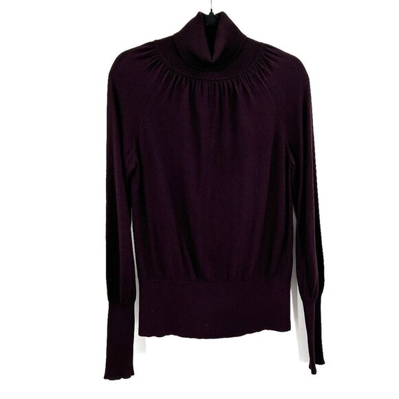 PHILIPPE ADEC Plum Purple Silk Cashmere Turtleneck Pullover Sweater Size Large - Picture 1 of 7